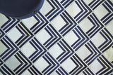 Exquisite Rugs Natural Hide Handmade Leather Hide in 2219 Navy/Multi 5' x 8' Area Rug