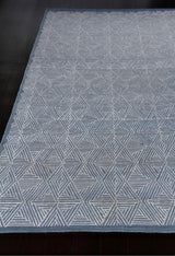 Exquisite Rugs Pavilion Flatweave Wool/Polyester in 2224 Blue/Silver 5' x 8' Area Rug