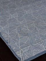 Exquisite Rugs Pavilion Flatweave Wool/Polyester in 2224 Blue/Silver 5' x 8' Area Rug