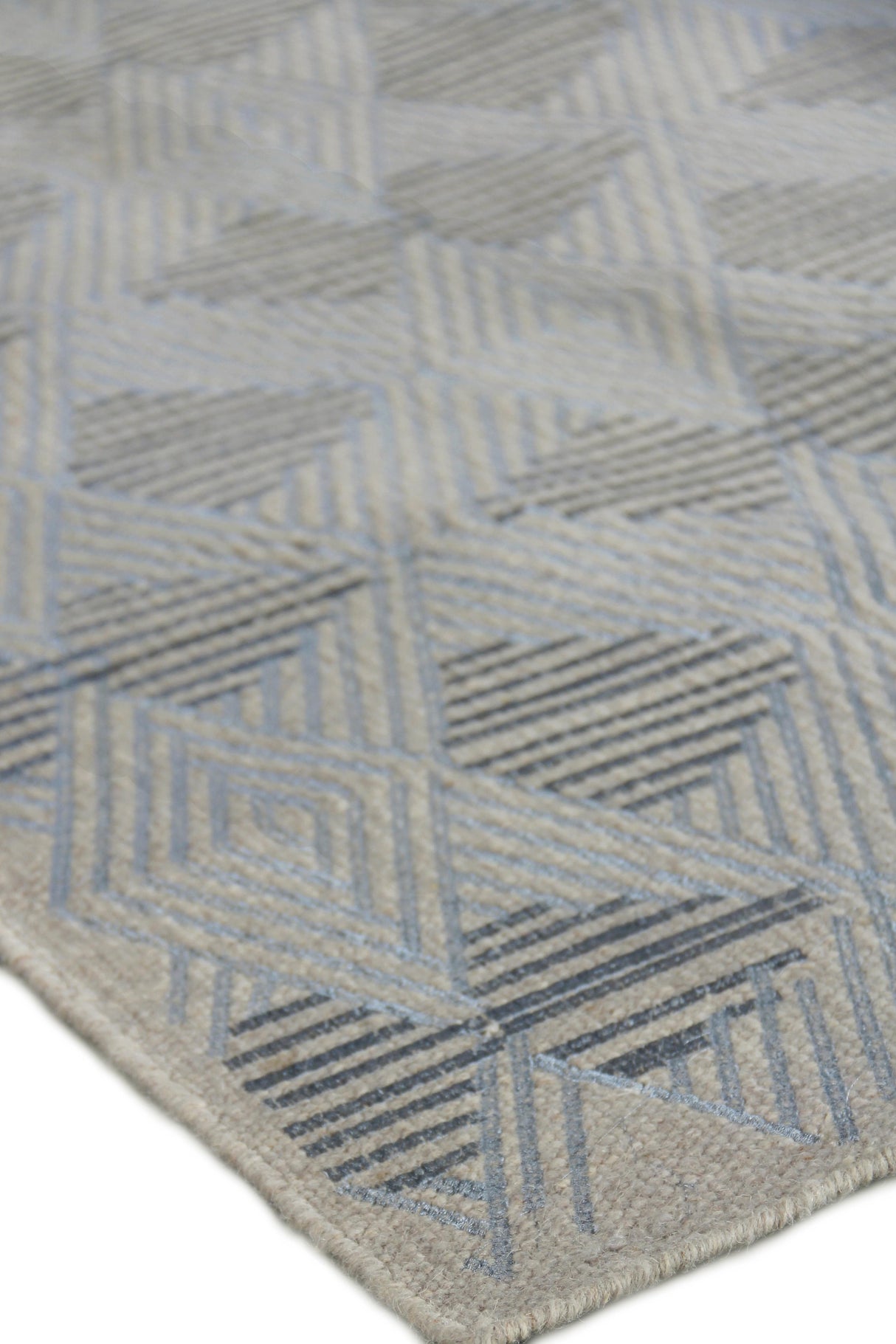 Exquisite Rugs Pavilion Flatweave Wool/Polyester in 2225 Ivory/Gray 10' x 14' Area Rug