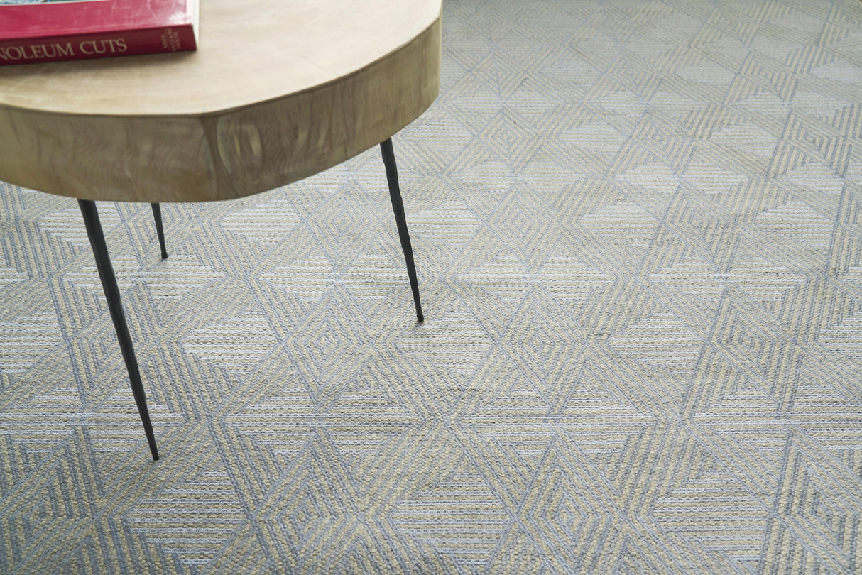 Exquisite Rugs Pavilion Flatweave Wool/Polyester in 2225 Ivory/Gray 12' x 15' Area Rug