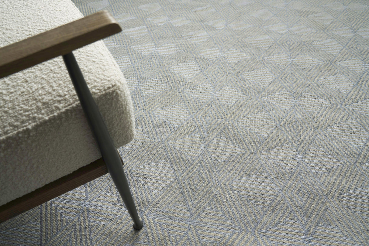 Exquisite Rugs Pavilion Flatweave Wool/Polyester in 2225 Ivory/Gray 9' x 12' Area Rug