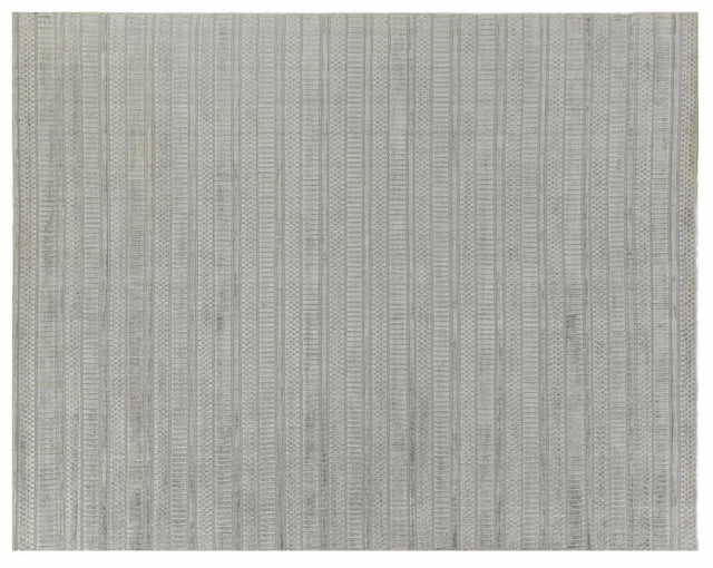 Exquisite Rugs Addison Hand Loomed Bamboo Silk in 2237 Dark Beige/Multi 6' x 9' Area Rug