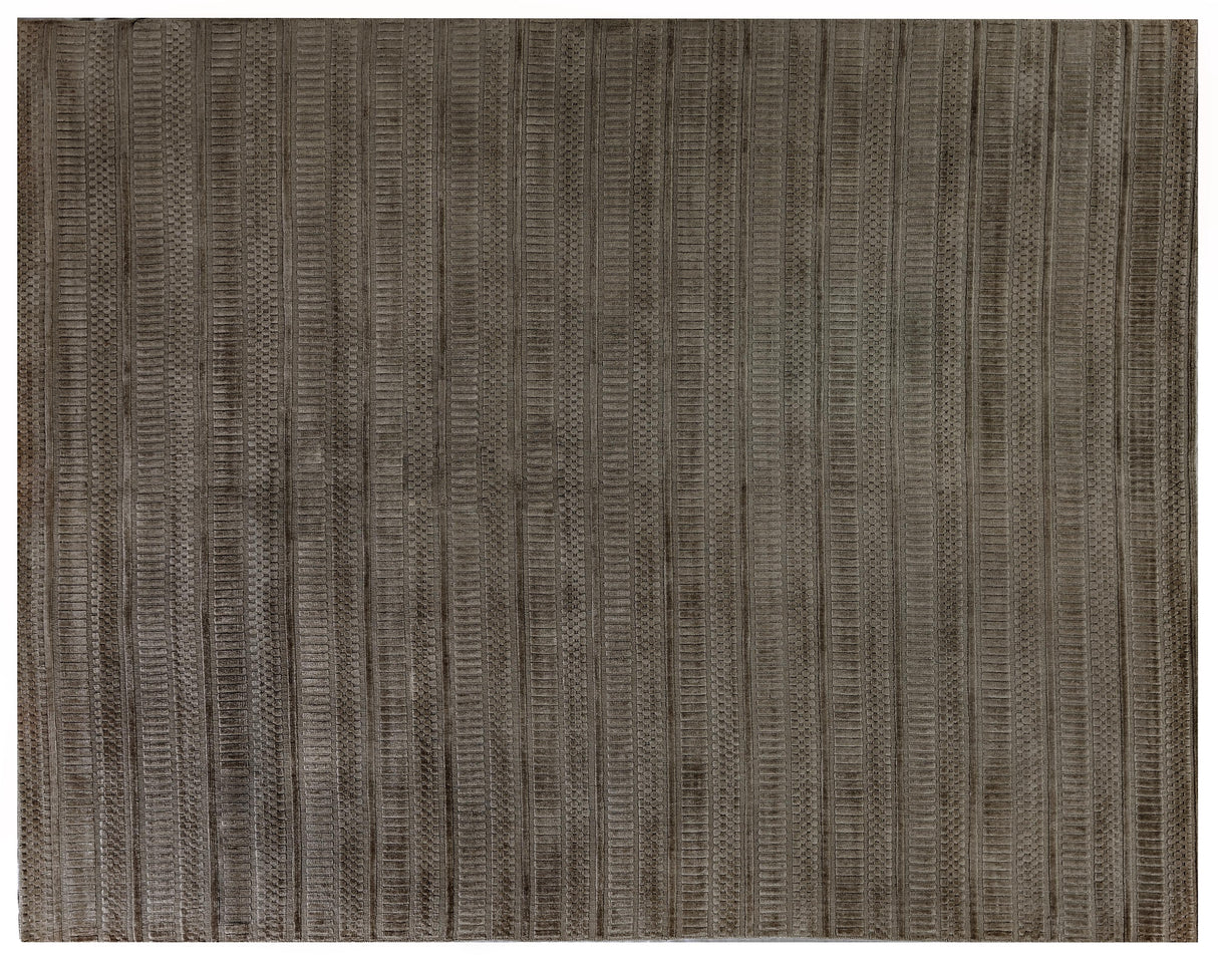 Exquisite Rugs Addison Hand Loomed Bamboo Silk in 2242 Brown 6' x 9' Area Rug