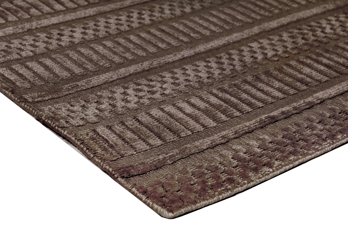 Exquisite Rugs Addison Hand Loomed Bamboo Silk in 2242 Brown 6' x 9' Area Rug