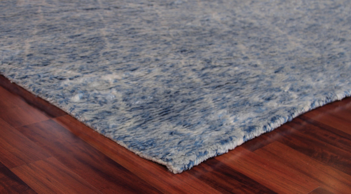 Exquisite Rugs Moroccan Hand Knotted New Zealand Wool in 2245 Blue 6' x 9' Area Rug