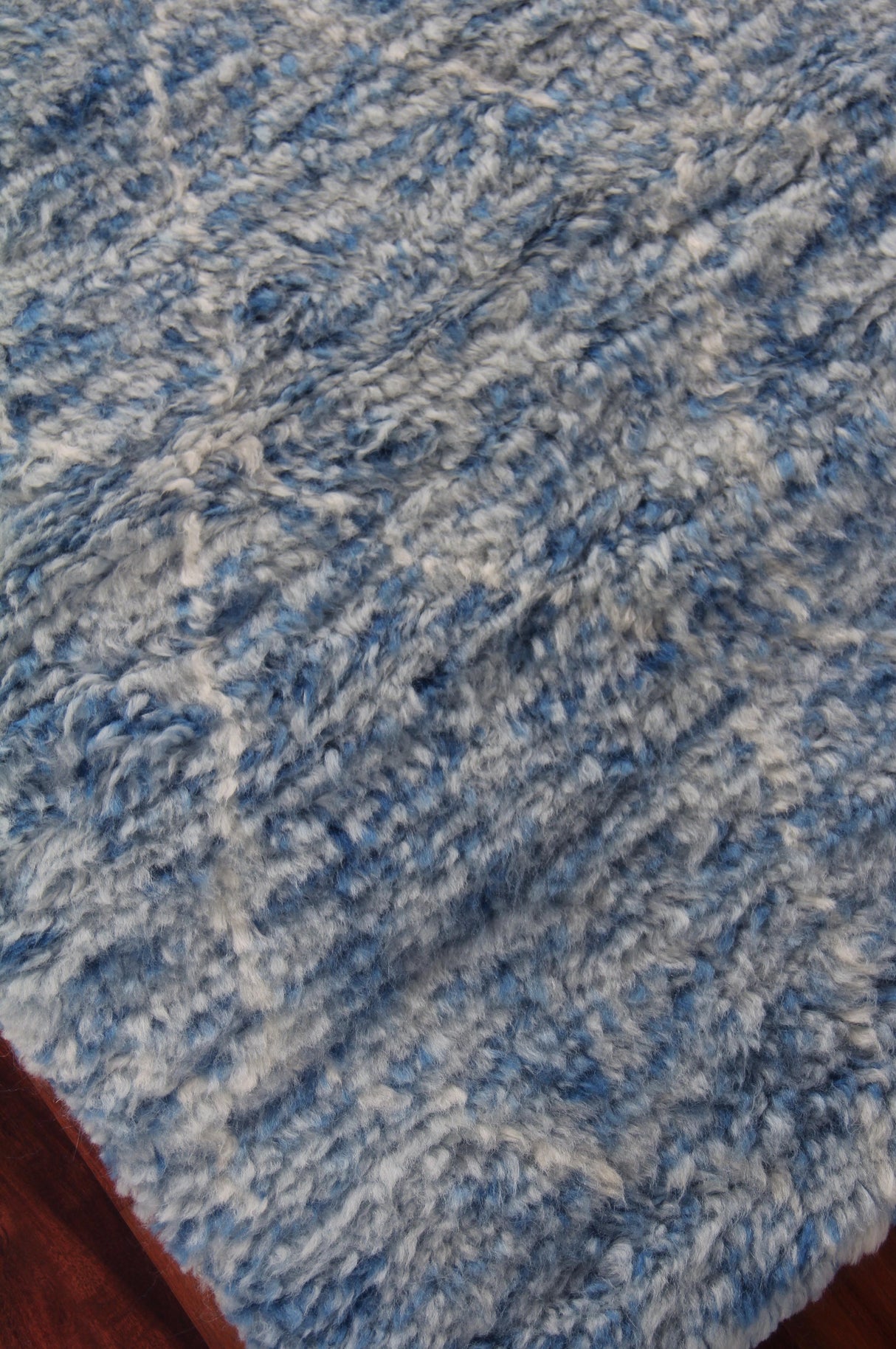 Exquisite Rugs Moroccan Hand Knotted New Zealand Wool in 2245 Blue 6' x 9' Area Rug