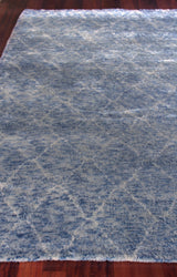 Exquisite Rugs Moroccan Hand Knotted New Zealand Wool in 2245 Blue 6' x 9' Area Rug