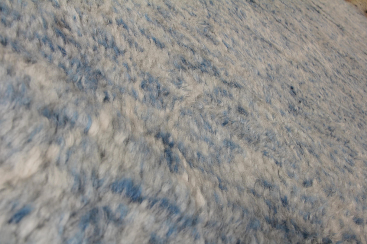 Exquisite Rugs Moroccan Hand Knotted New Zealand Wool in 2245 Blue 6' x 9' Area Rug