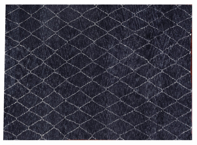Exquisite Rugs Moroccan Hand Knotted New Zealand Wool in 2251 Charcoal 8' x 10' Area Rug