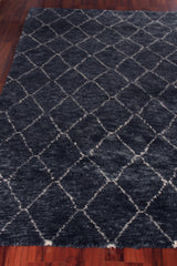 Exquisite Rugs Moroccan Hand Knotted New Zealand Wool in 2251 Charcoal 8' x 10' Area Rug