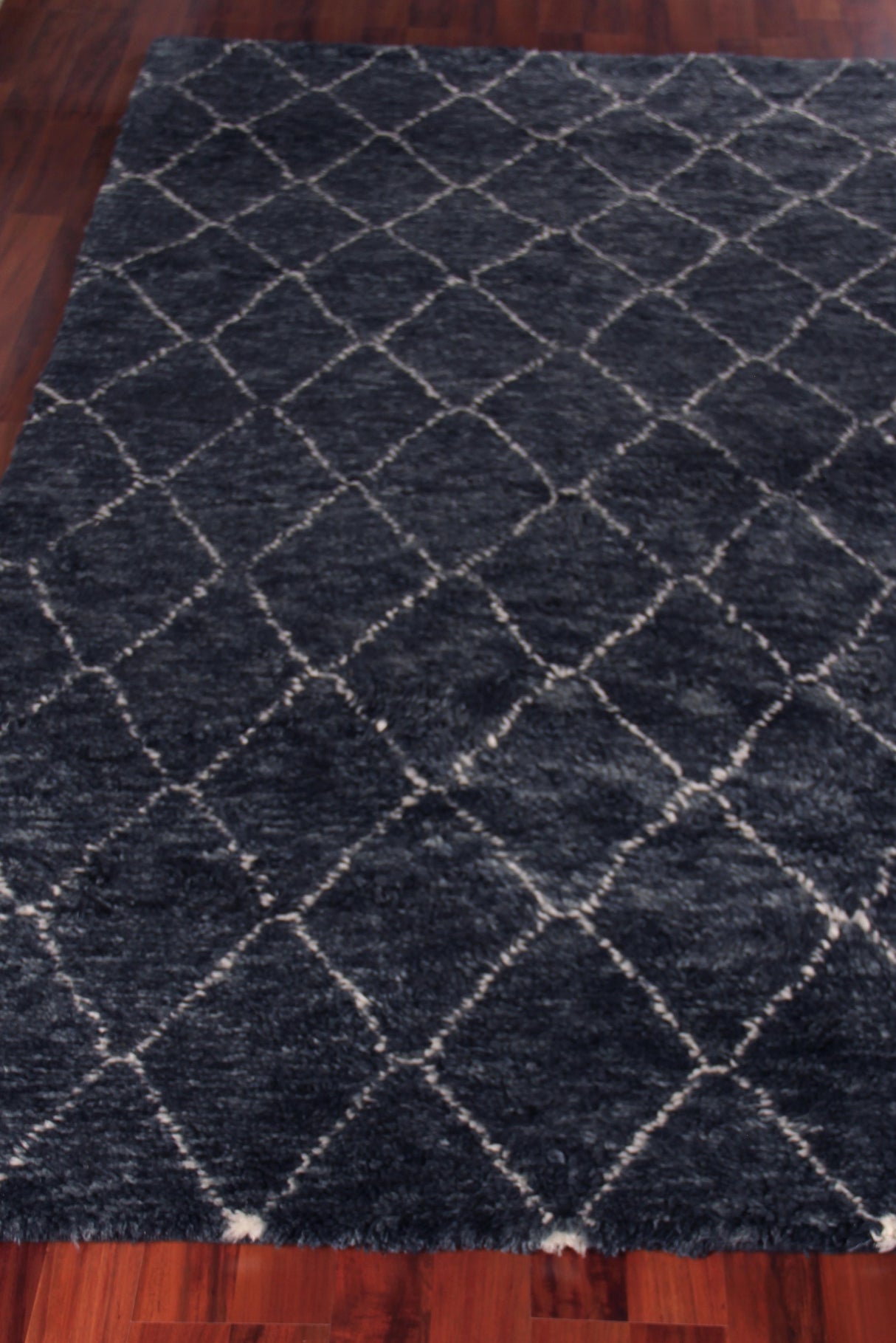 Exquisite Rugs Moroccan Hand Knotted New Zealand Wool in 2251 Charcoal 9' x 12' Area Rug