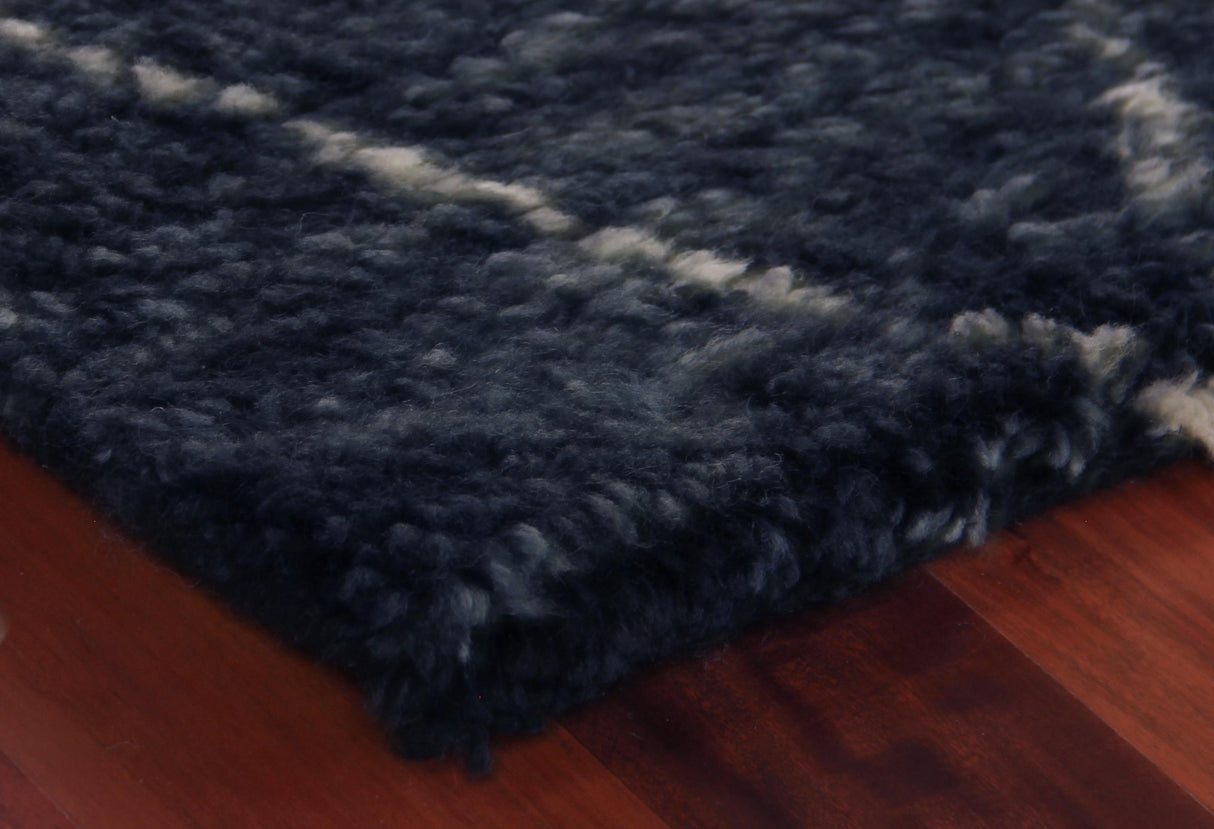 Exquisite Rugs Moroccan Hand Knotted New Zealand Wool in 2251 Charcoal 6' x 9' Area Rug