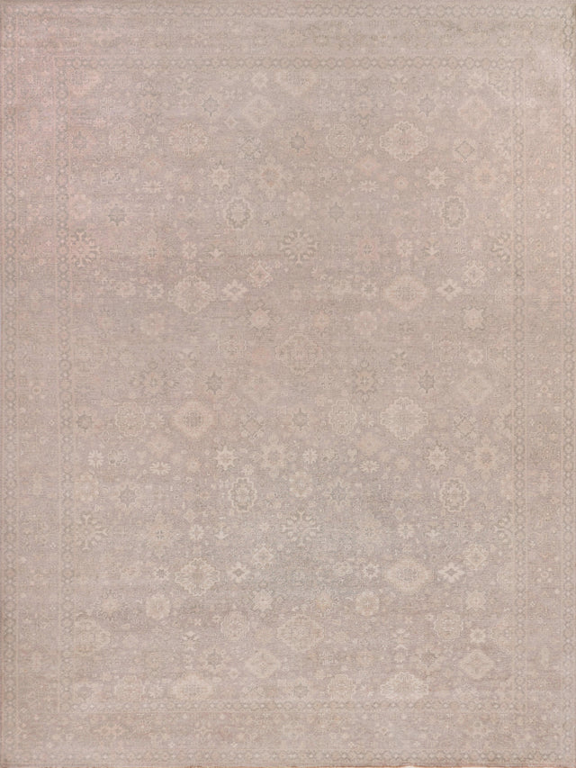 Exquisite Rugs Restoration Hand Knotted New Zealand Wool in 2252 Beige/Gold 10' x 14' Area Rug