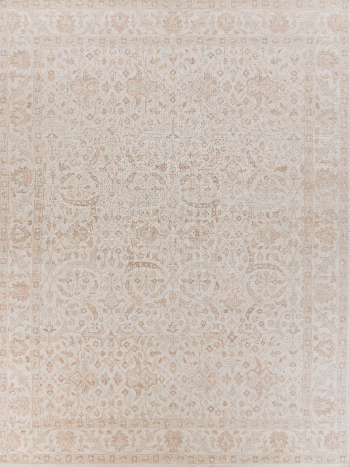 Exquisite Rugs Restoration Hand Knotted New Zealand Wool in 2254 Beige/Gold 8' x 10' Area Rug