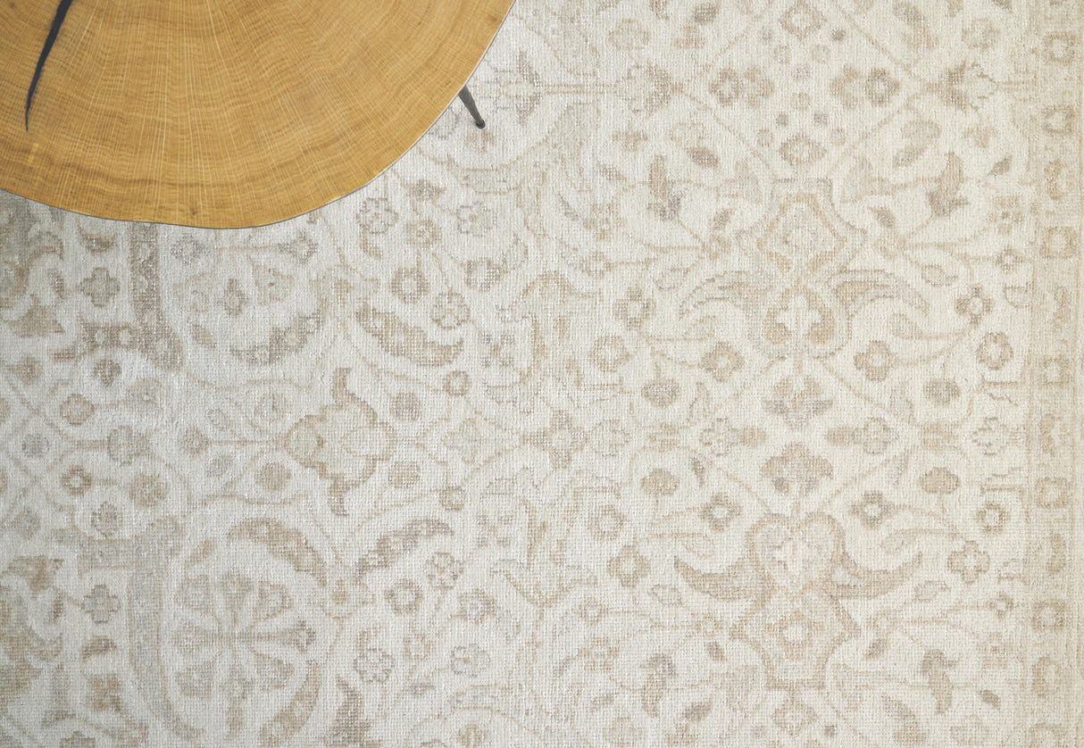 Exquisite Rugs Restoration Hand Knotted New Zealand Wool in 2254 Beige/Gold 8' x 10' Area Rug