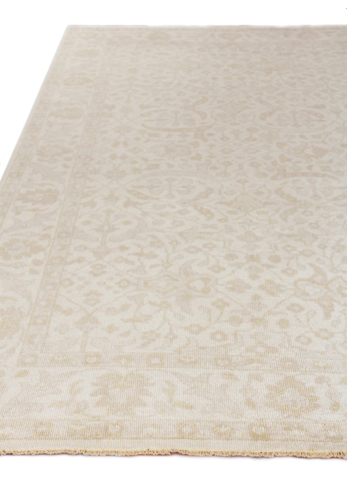 Exquisite Rugs Restoration Hand Knotted New Zealand Wool in 2254 Beige/Gold 10' x 14' Area Rug