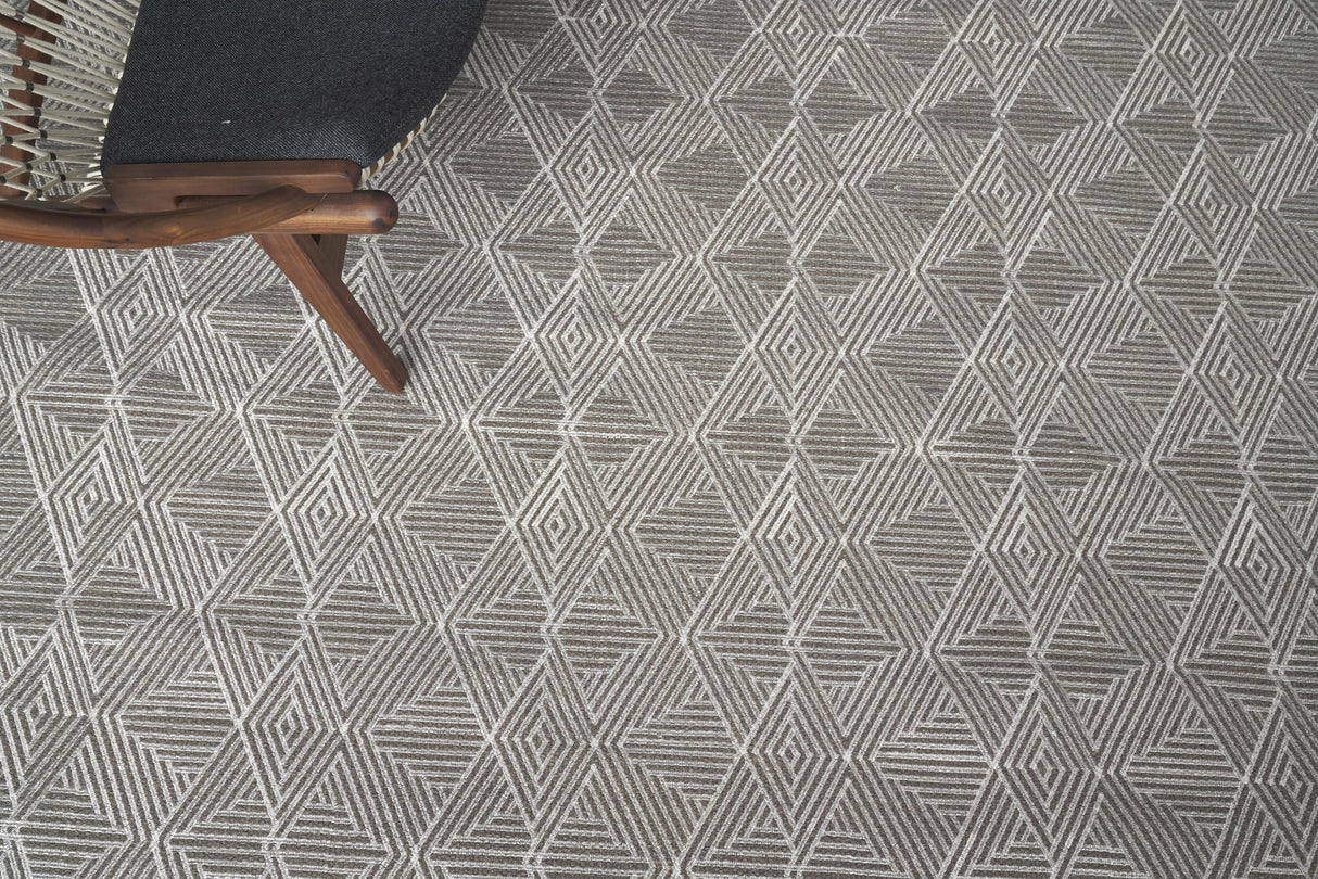 Exquisite Rugs Pavilion Flatweave Wool/Polyester in 2304 Gray 5' x 8' Area Rug