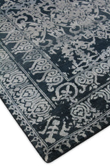 Exquisite Rugs Lexington Hand Knotted Wool/Bamboo Silk in 2380 Denim Blue/Light Blue 8' x 10' Area Rug