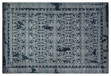 Exquisite Rugs Lexington Hand Knotted Wool/Bamboo Silk in 2380 Denim Blue/Light Blue 8' x 10' Area Rug
