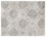 Exquisite Rugs Antique'd Silk Hand Knotted Bamboo Silk in 2431 Beige/Ivory/Gray 6' x 9' Area Rug