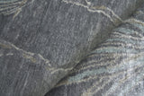 Exquisite Rugs Antique'd Silk Hand Knotted Bamboo Silk in 2433 Dark Gray/Gray 6' x 9' Area Rug