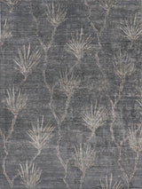 Exquisite Rugs Antique'd Silk Hand Knotted Bamboo Silk in 2433 Dark Gray/Gray 8' x 10' Area Rug