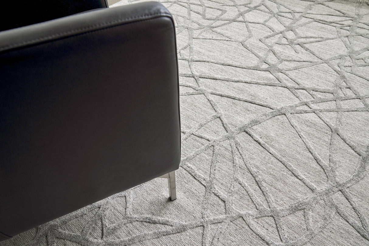 Exquisite Rugs Windsor Hand-loomed Wool/Bamboo Silk 2440 Gray 4' x 6' Area Rug