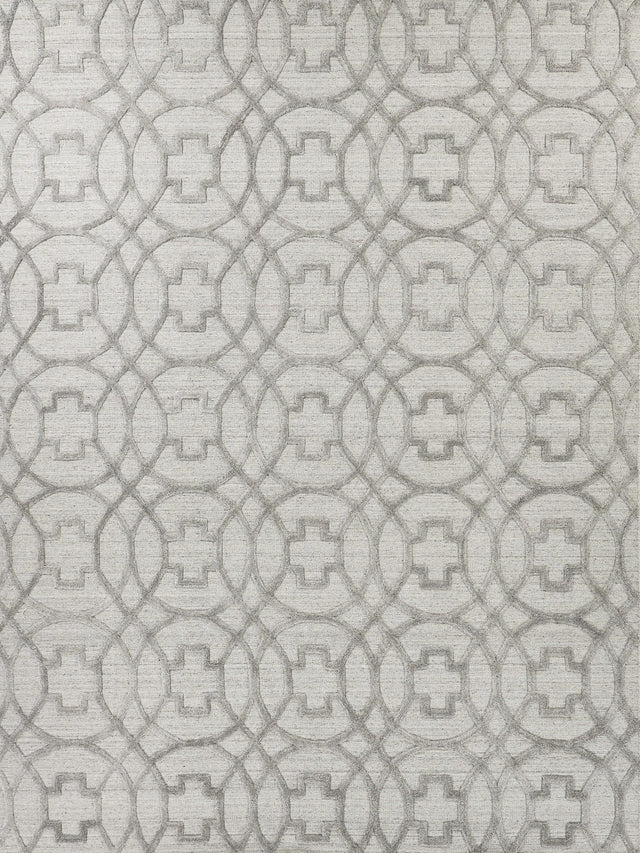 Exquisite Rugs Windsor Hand-loomed Wool/Bamboo Silk 2448 Light Silver 4' x 6' Area Rug