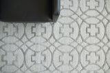 Exquisite Rugs Windsor Hand-loomed Wool/Bamboo Silk 2448 Light Silver 4' x 6' Area Rug