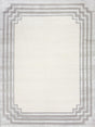 Exquisite Rugs Vero Hand Knotted Wool/Bamboo Silk in 2501 Ivory/Silver/Dark Gray 10' x 14' Area Rug