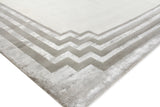 Exquisite Rugs Vero Hand Knotted Wool/Bamboo Silk in 2501 Ivory/Silver/Dark Gray 8' x 10' Area Rug