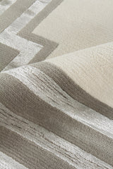 Exquisite Rugs Vero Hand Knotted Wool/Bamboo Silk in 2501 Ivory/Silver/Dark Gray 8' x 10' Area Rug
