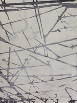 Exquisite Rugs Space Age Hand Knotted Wool/Bamboo Silk in 2502 Silver/Gray/Ivory 12' x 15' Area Rug