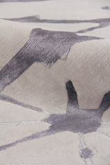 Exquisite Rugs Space Age Hand Knotted Wool/Bamboo Silk in 2502 Silver/Gray/Ivory 12' x 15' Area Rug