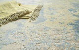 Exquisite Rugs Roset Hand Loomed Bamboo Silk in 2508 Beige/Blue 10' x 14' Area Rug
