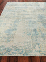 Exquisite Rugs Roset Hand Loomed Bamboo Silk in 2508 Beige/Blue 10' x 14' Area Rug