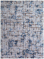 Exquisite Rugs Antolini Hand Loomed Bamboo Silk in 2510 Ivory/Blue 8' x 10' Area Rug