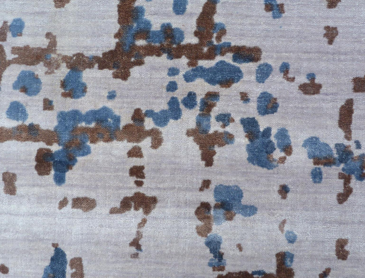 Exquisite Rugs Antolini Hand Loomed Bamboo Silk in 2510 Ivory/Blue 8' x 10' Area Rug