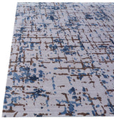 Exquisite Rugs Antolini Hand Loomed Bamboo Silk in 2510 Ivory/Blue 8' x 10' Area Rug