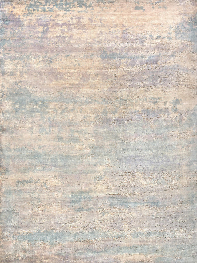 Exquisite Rugs Reflections Hand Loomed Bamboo Silk in 2511 Light Beige/Blue 8' x 10' Area Rug