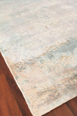 Exquisite Rugs Reflections Hand Loomed Bamboo Silk in 2511 Light Beige/Blue 8' x 10' Area Rug