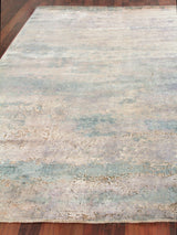 Exquisite Rugs Reflections Hand Loomed Bamboo Silk in 2511 Light Beige/Blue 8' x 10' Area Rug