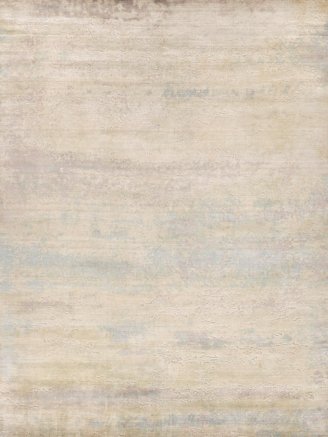 Exquisite Rugs Reflections Hand Loomed Bamboo Silk in 2513 Ivory/Soft Green 9' x 12' Area Rug