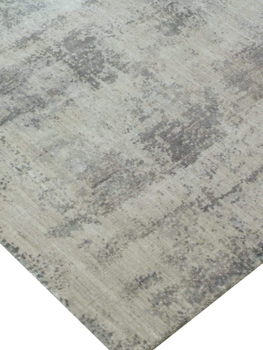 Exquisite Rugs Antolini Hand Loomed Bamboo Silk in 2514 Gray 10' x 14' Area Rug