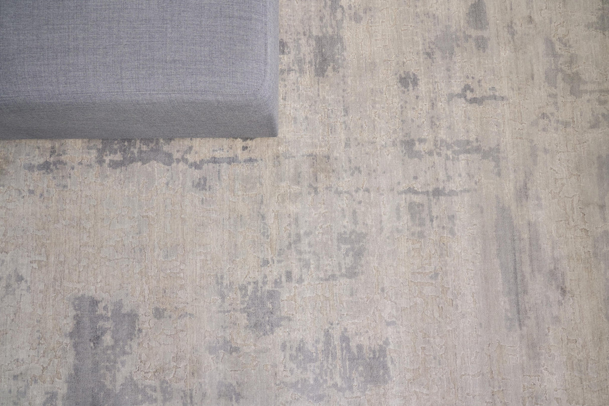 Exquisite Rugs Roset Hand Loomed Bamboo Silk in 2516 Silver/Gray 9' x 12' Area Rug