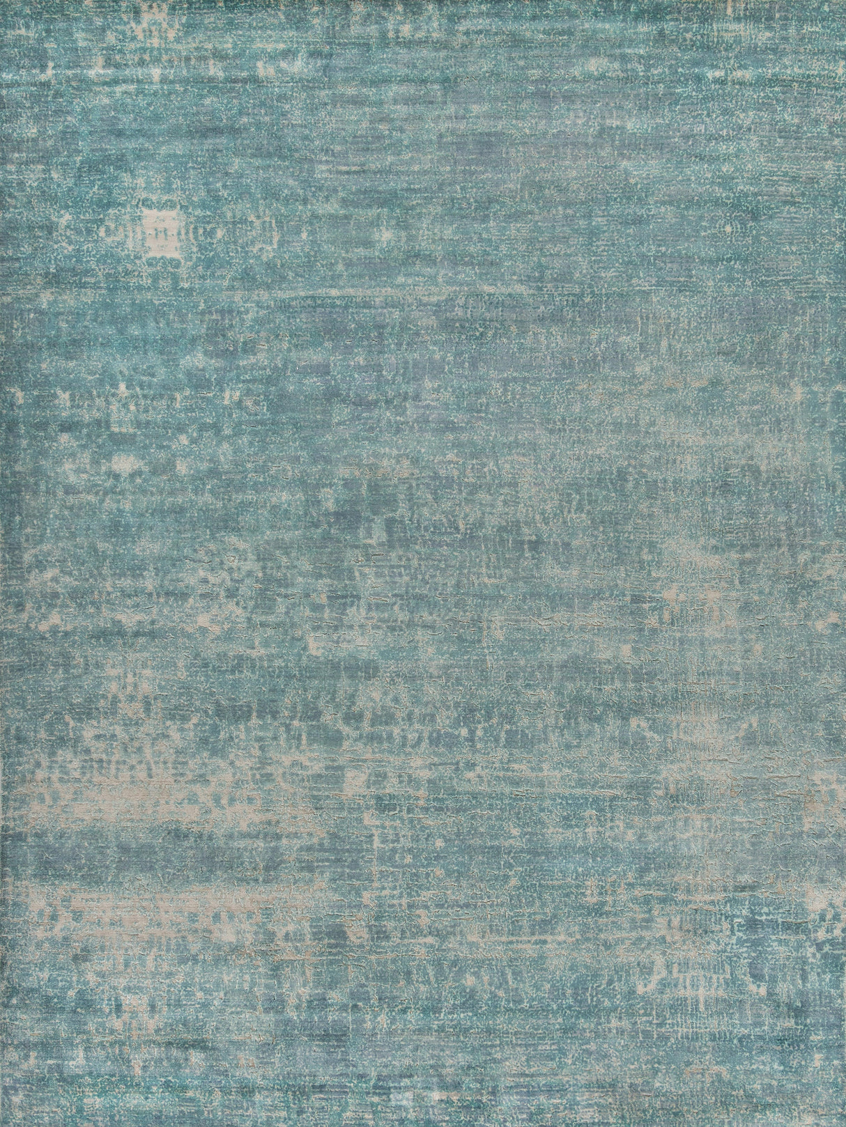 Exquisite Rugs Reflections Hand Loomed Bamboo Silk in 2517 Teal 6' x 9' Area Rug