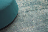Exquisite Rugs Reflections Hand Loomed Bamboo Silk in 2517 Teal 6' x 9' Area Rug