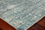 Exquisite Rugs Reflections Hand Loomed Bamboo Silk in 2517 Teal 6' x 9' Area Rug