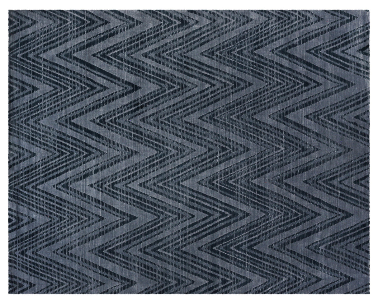 Exquisite Rugs Reflections Hand Loomed Bamboo Silk in 2523 Blue/Denim 8' x 10' Area Rug